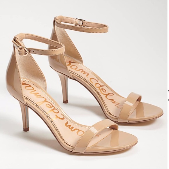 Sam Edelman Patti beige patent ankle strap heel 10